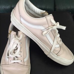 Light Pink Old School Vans w Gold Zipper